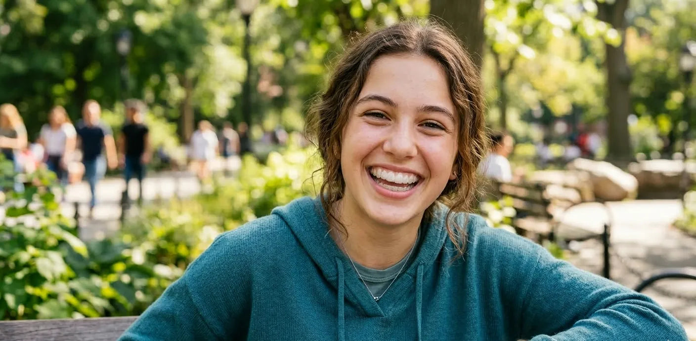 Teen wearing comfortable clear retainer
