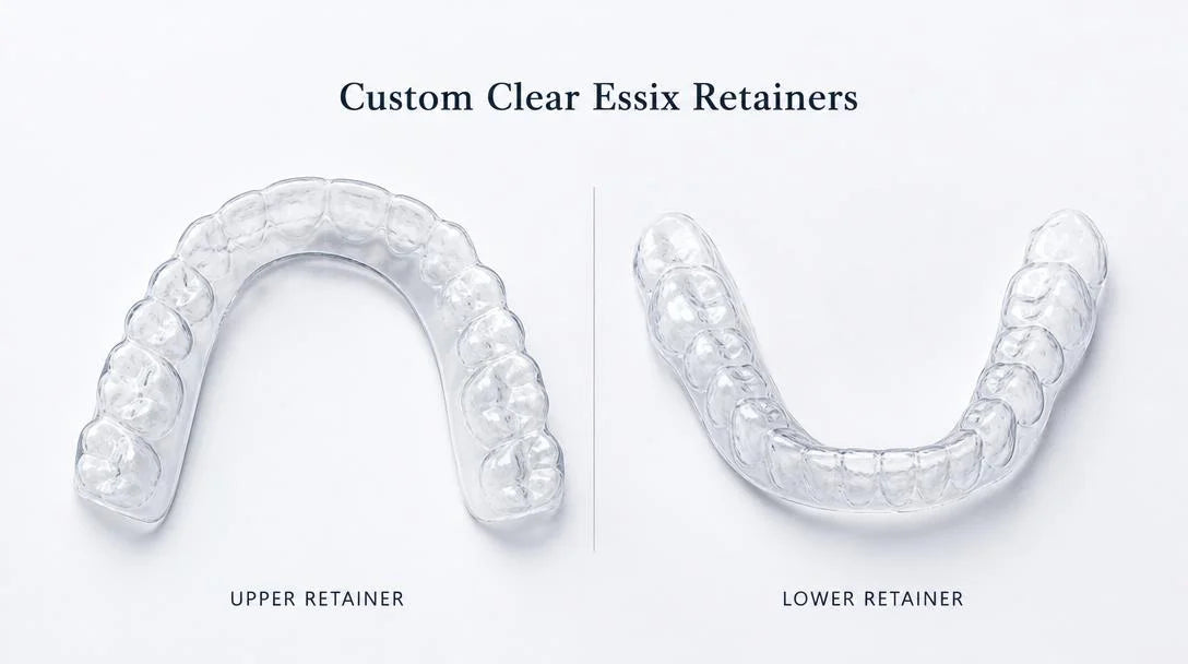 Retainer Direct vs NewSmile UK comparison - custom clear Essix retainer online UK 2026