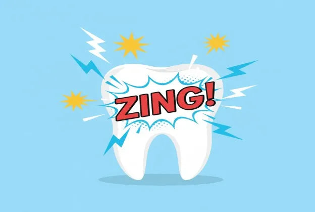 Tooth with "zing" graphic