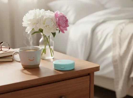 Morning self-care setup with night guard symbolizing rest and renewal.